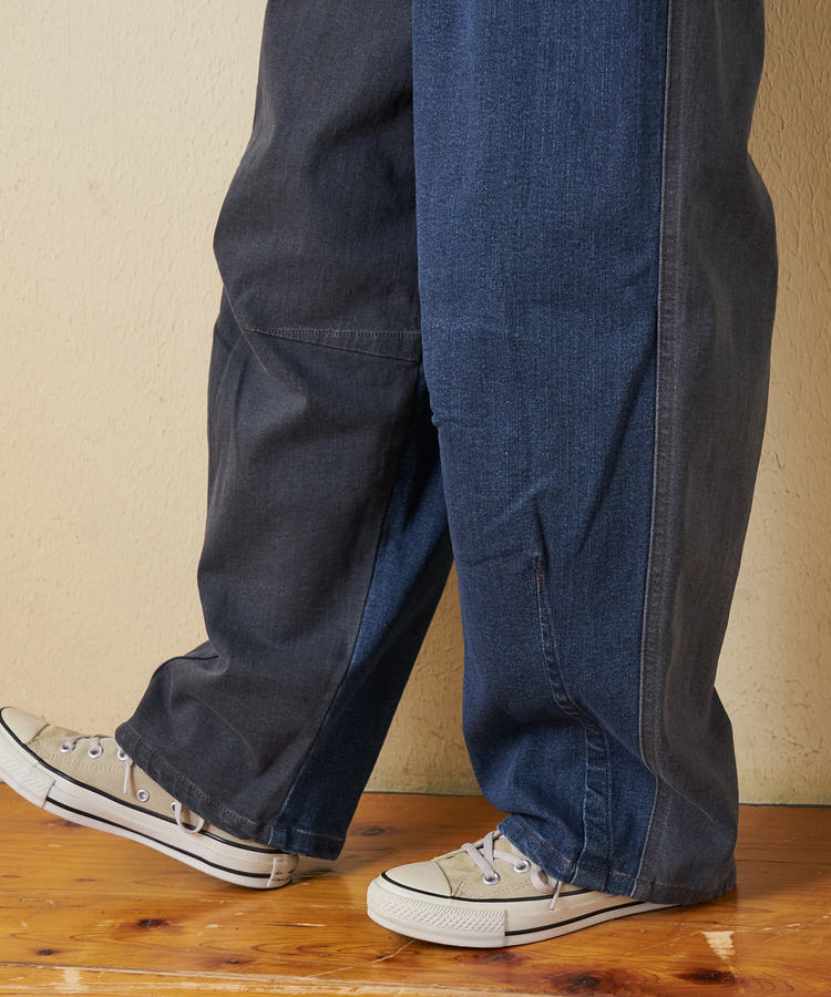 CUBE SUGAR(キューブシュガー) |【秋冬新作】ストレッチ デニム 裏起毛 ダーツ コクーンパンツ