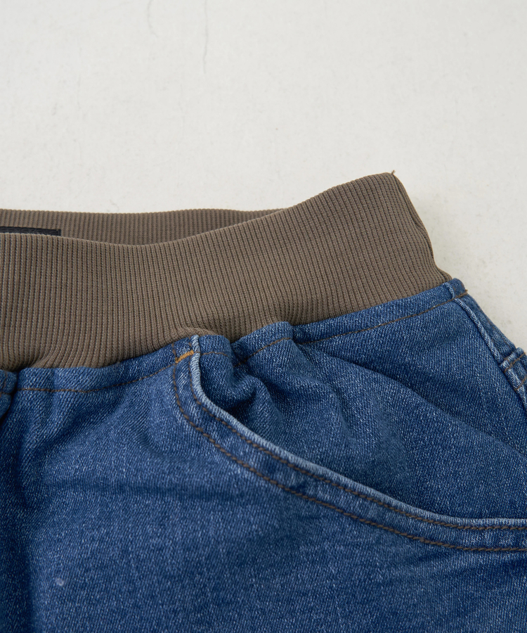 CUBE SUGAR(キューブシュガー) |【秋冬新作】ストレッチ デニム 裏起毛 ダーツ コクーンパンツ