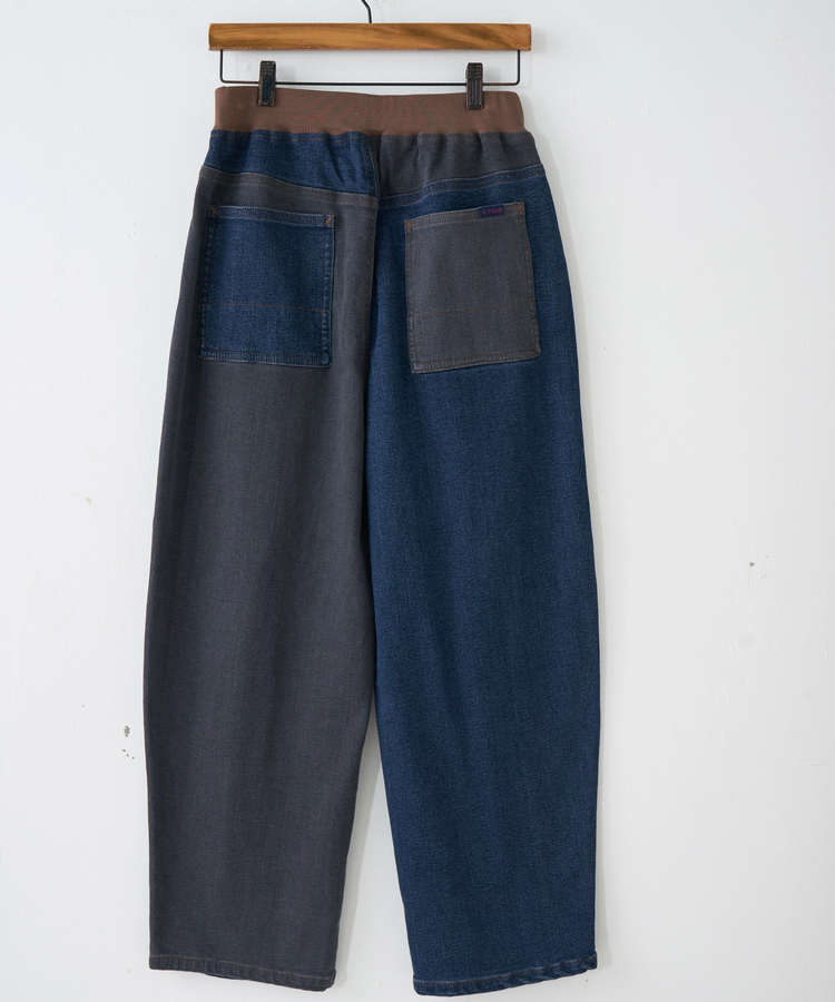 CUBE SUGAR(キューブシュガー) |【秋冬新作】ストレッチ デニム 裏起毛 ダーツ コクーンパンツ