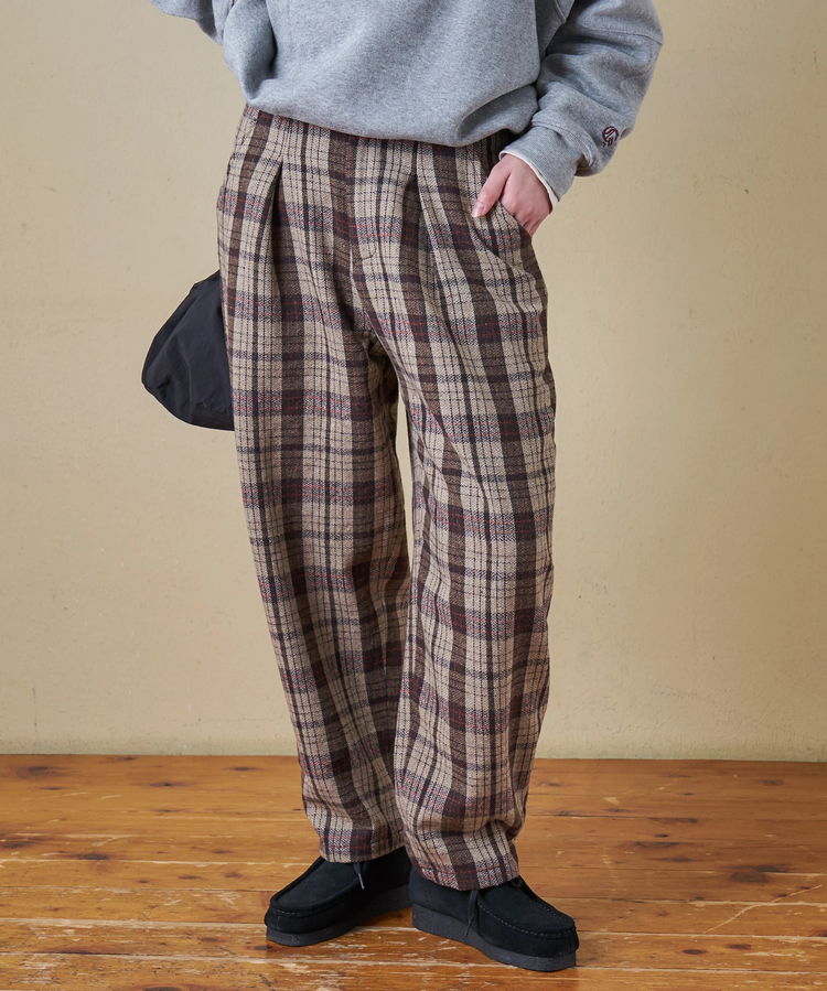 CUBE SUGAR(キューブシュガー) |【秋冬新作】ウールフィール イージータックパンツ