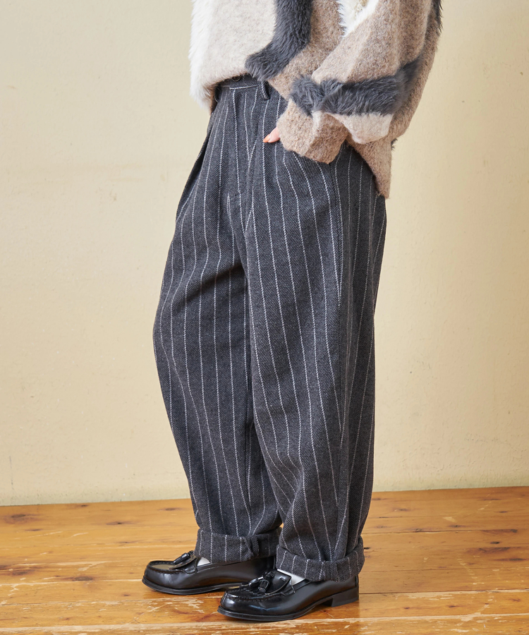 CUBE SUGAR(キューブシュガー) |【秋冬新作】ウールフィール イージータックパンツ
