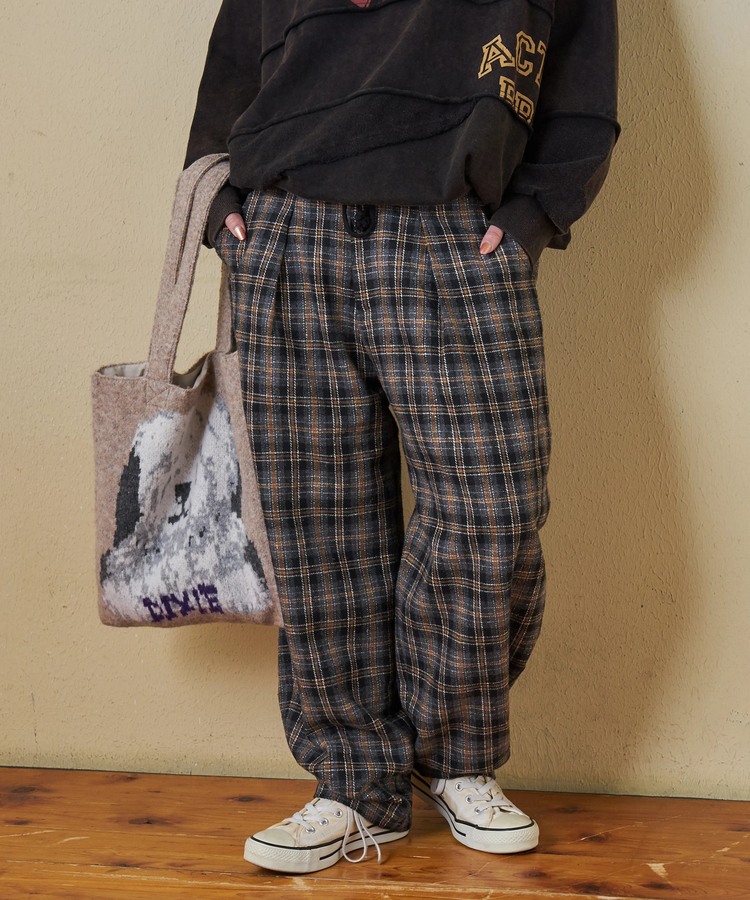 CUBE SUGAR(キューブシュガー) |【秋冬新作】ウールフィール イージータックパンツ