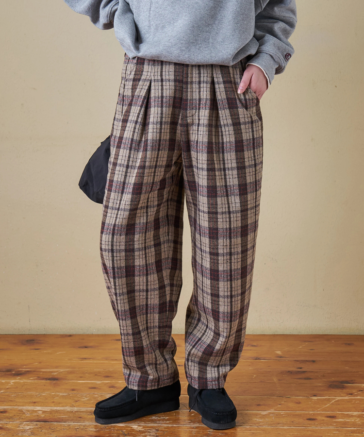 CUBE SUGAR(キューブシュガー) |【秋冬新作】ウールフィール イージータックパンツ