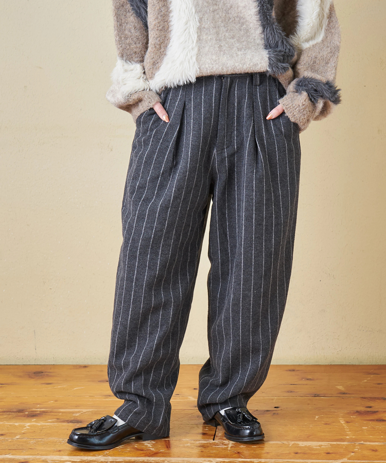 CUBE SUGAR(キューブシュガー) |【秋冬新作】ウールフィール イージータックパンツ