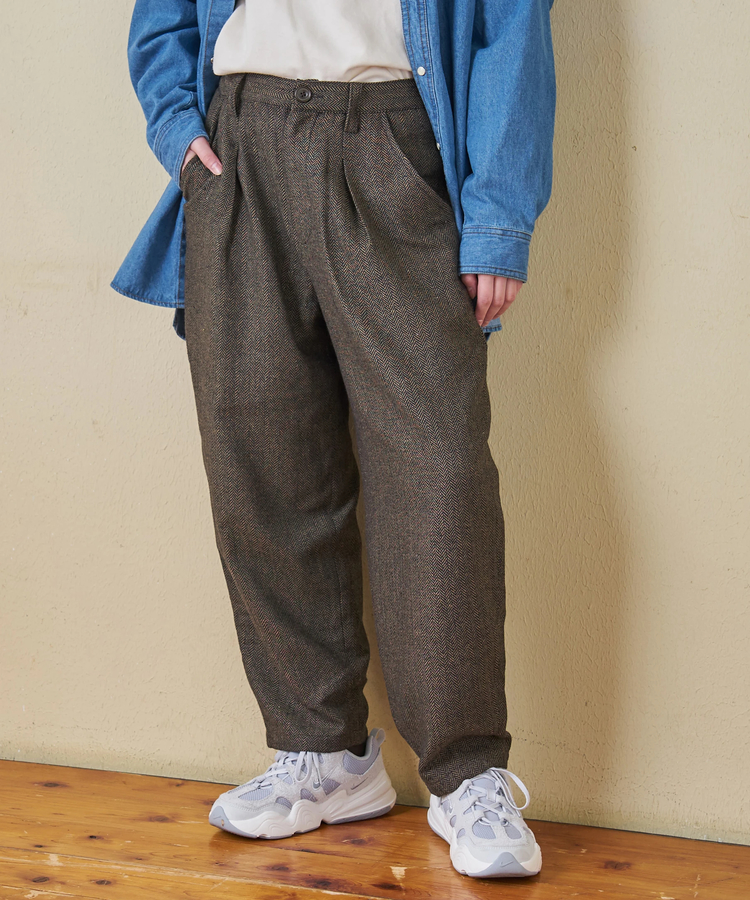 CUBE SUGAR(キューブシュガー) |【秋冬新作】ウールフィール イージータックパンツ