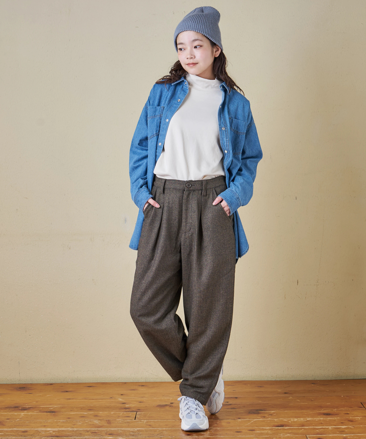 CUBE SUGAR(キューブシュガー) |【秋冬新作】ウールフィール イージータックパンツ