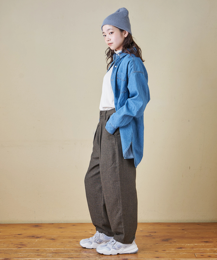 CUBE SUGAR(キューブシュガー) |【秋冬新作】ウールフィール イージータックパンツ