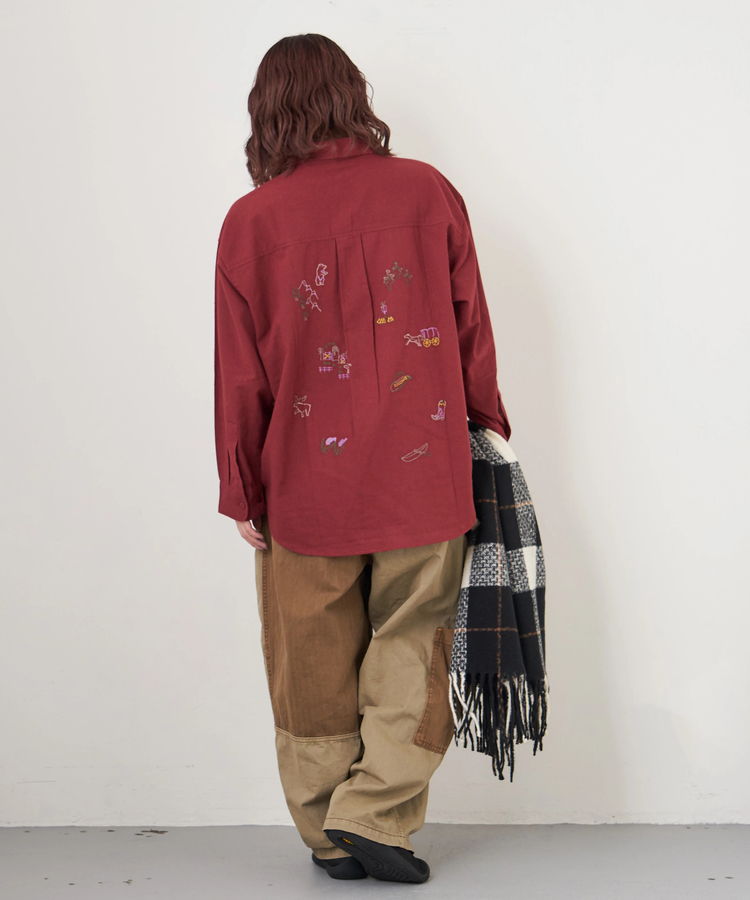 CUBE SUGAR(キューブシュガー) |【秋冬新作】ツイル × ミニヘリンボン 硫化染 切替 サイドポケット パンツ