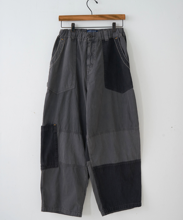 CUBE SUGAR(キューブシュガー) |【秋冬新作】ツイル × ミニヘリンボン 硫化染 切替 サイドポケット パンツ
