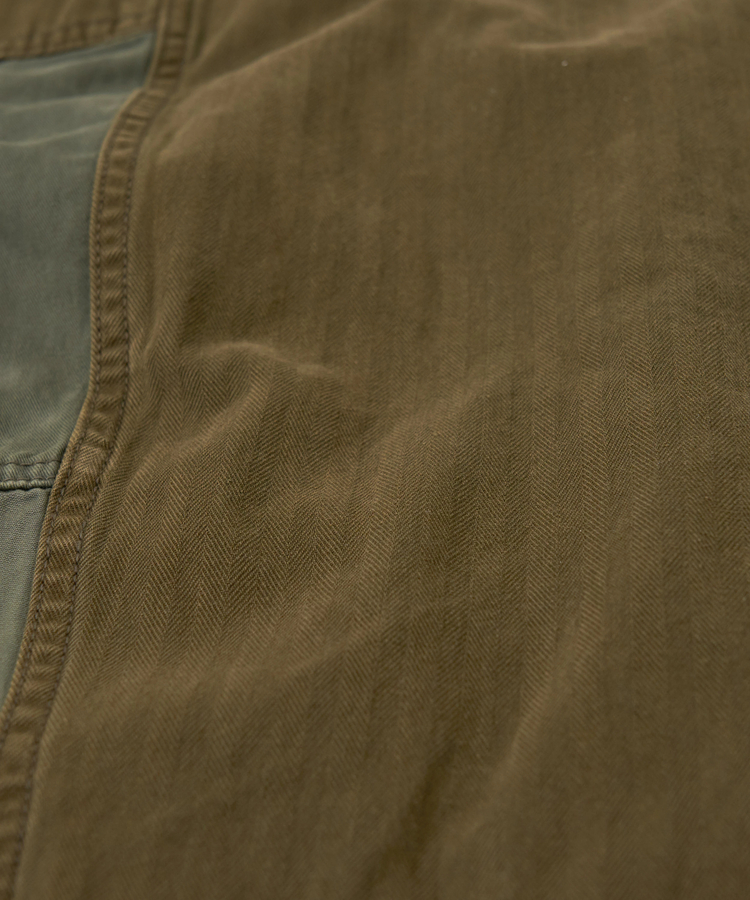 CUBE SUGAR(キューブシュガー) |【秋冬新作】ツイル × ミニヘリンボン 硫化染 切替 サイドポケット パンツ