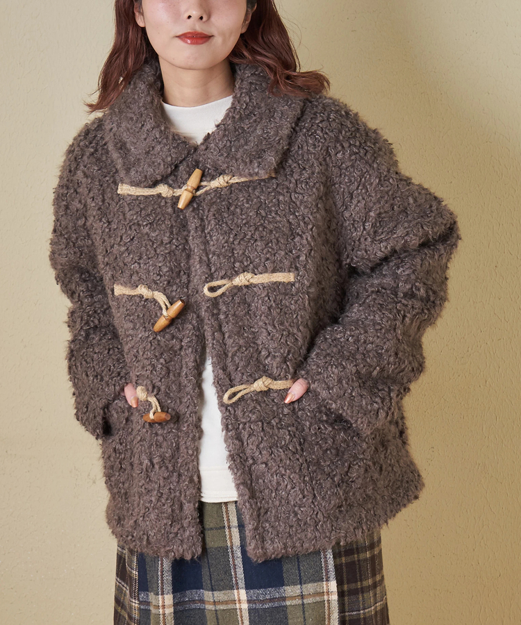 CUBE SUGAR(キューブシュガー) |【秋冬新作】カーリーファー トグルボタン ジャケット