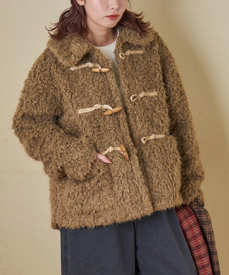 CUBE SUGAR(キューブシュガー) |【秋冬新作】カーリーファー トグルボタン ジャケット