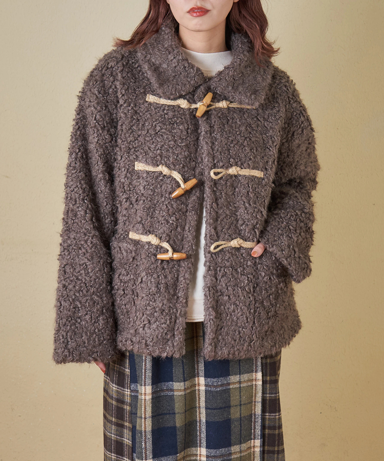 CUBE SUGAR(キューブシュガー) |【秋冬新作】カーリーファー トグルボタン ジャケット