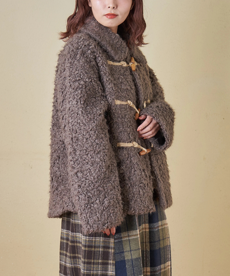 CUBE SUGAR(キューブシュガー) |【秋冬新作】カーリーファー トグルボタン ジャケット