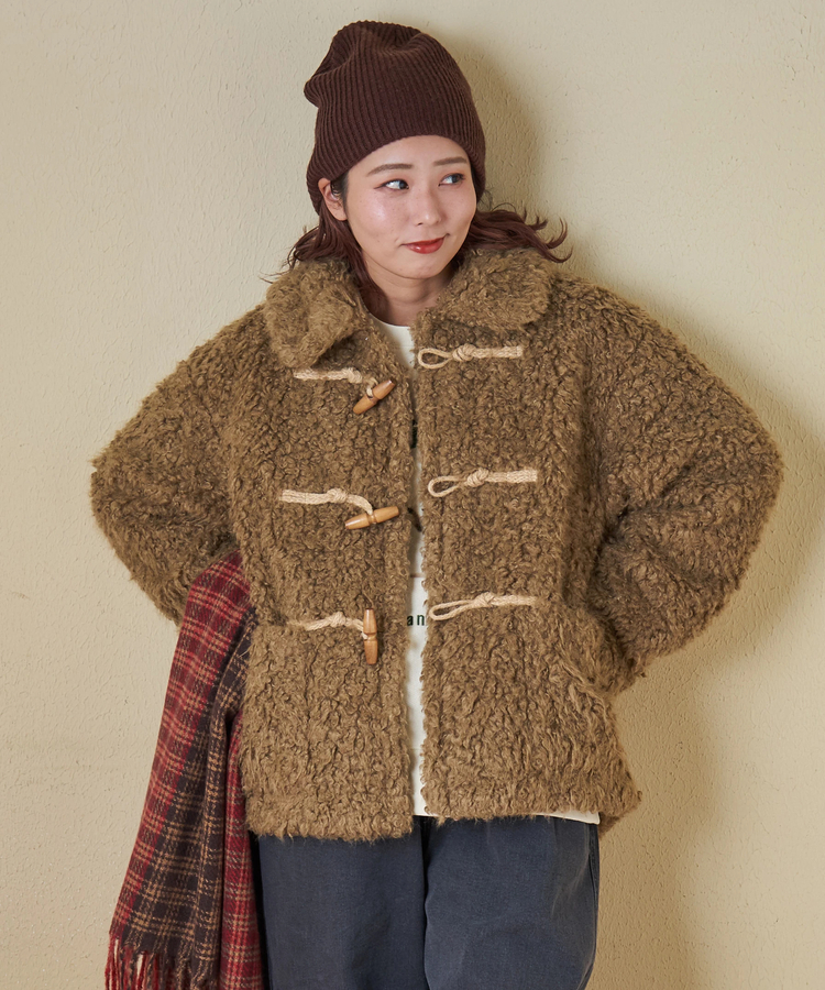 CUBE SUGAR(キューブシュガー) |【秋冬新作】カーリーファー トグルボタン ジャケット