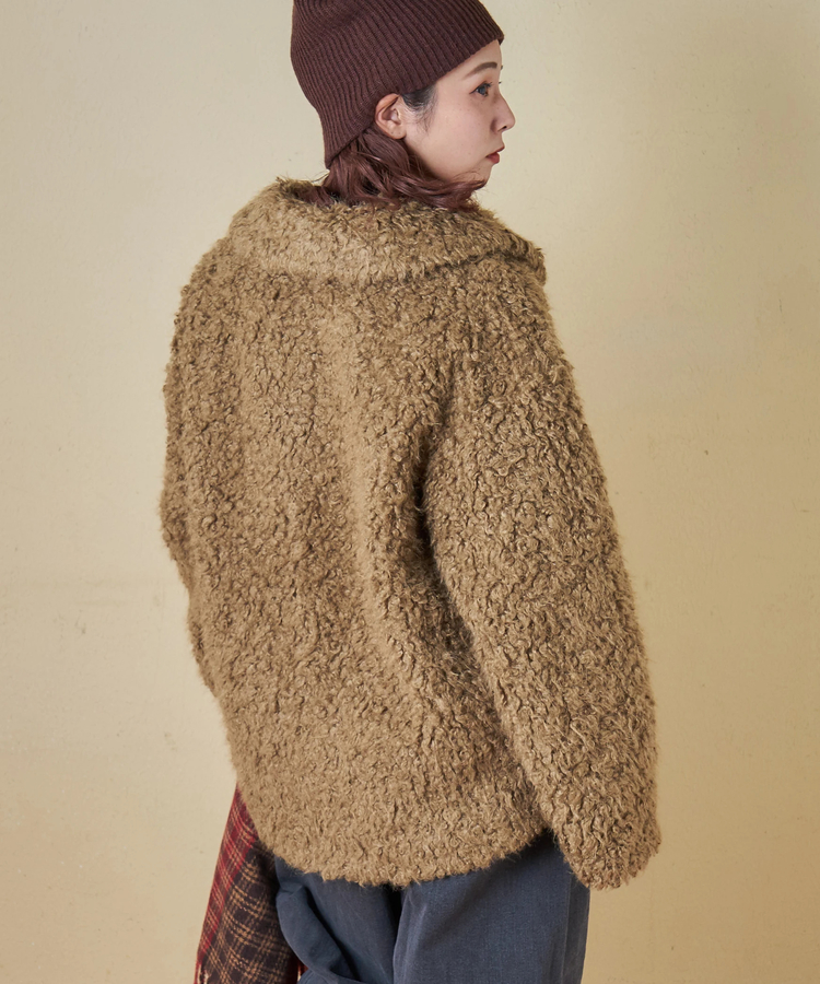 CUBE SUGAR(キューブシュガー) |【秋冬新作】カーリーファー トグルボタン ジャケット