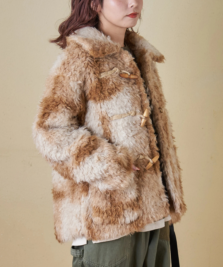 CUBE SUGAR(キューブシュガー) |【秋冬新作】カーリーファー トグルボタン ジャケット