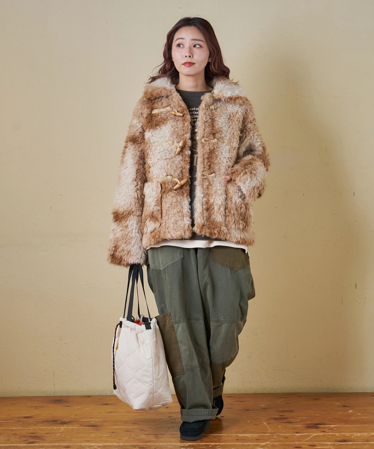 CUBE SUGAR(キューブシュガー) |【秋冬新作】カーリーファー トグルボタン ジャケット