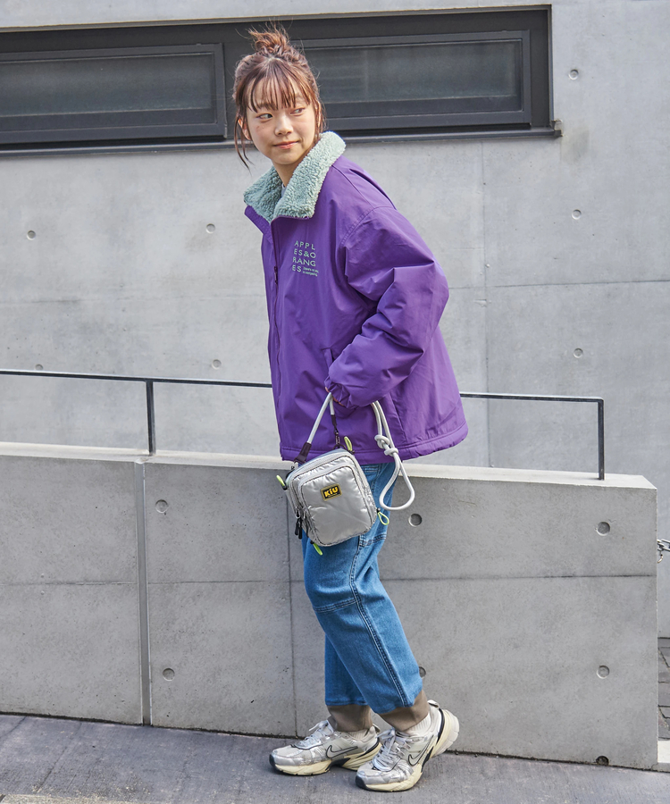 CUBE SUGAR(キューブシュガー) |【秋冬新作】ナイロン × 裏ボア スタンドカラー ジップアップ ジャケット