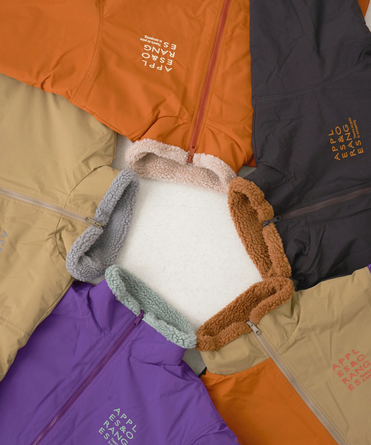 CUBE SUGAR(キューブシュガー) |【秋冬新作】ナイロン × 裏ボア スタンドカラー ジップアップ ジャケット