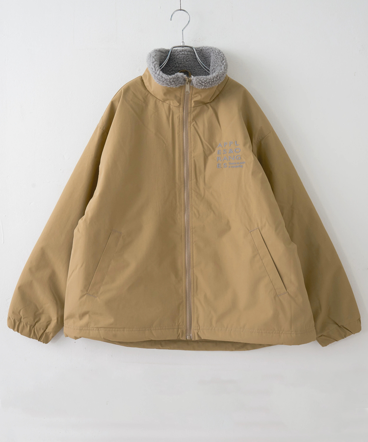 CUBE SUGAR(キューブシュガー) |【秋冬新作】ナイロン × 裏ボア スタンドカラー ジップアップ ジャケット