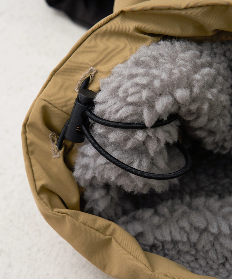 CUBE SUGAR(キューブシュガー) |【秋冬新作】ナイロン × 裏ボア スタンドカラー ジップアップ ジャケット