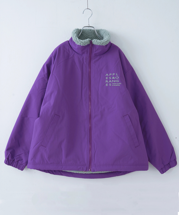 CUBE SUGAR(キューブシュガー) |【秋冬新作】ナイロン × 裏ボア スタンドカラー ジップアップ ジャケット