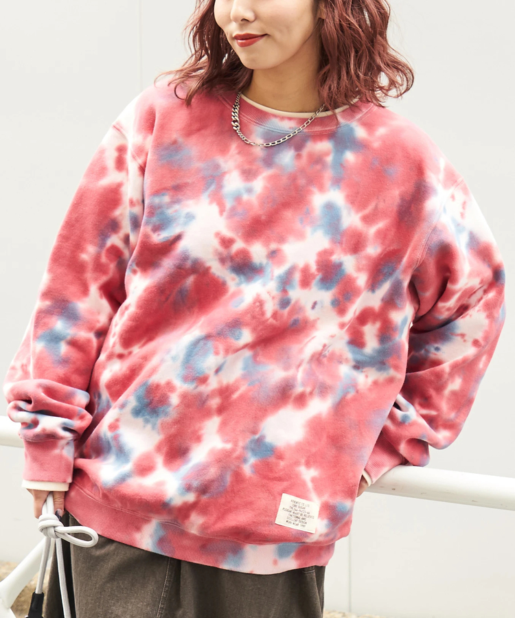 CUBE SUGAR(キューブシュガー) |【秋冬新作】裏起毛 スウェット タイダイ プルオーバー