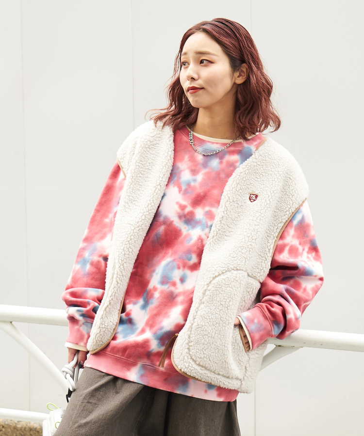 CUBE SUGAR(キューブシュガー) |【秋冬新作】裏起毛 スウェット タイダイ プルオーバー