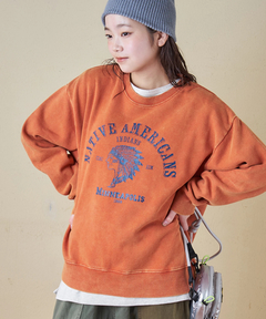 【秋冬新作】CVC裏毛 裏起毛 スノーウォッシュ ロゴプリント プルオーバー