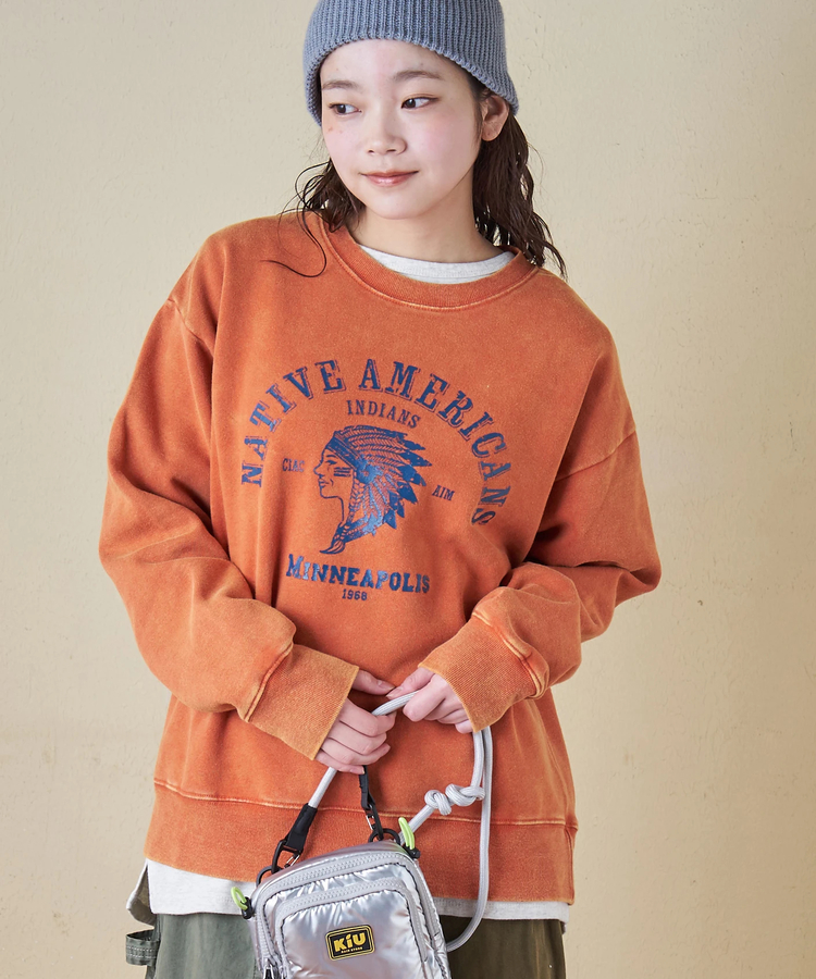 CUBE SUGAR(キューブシュガー) |【秋冬新作】CVC裏毛 裏起毛 スノーウォッシュ ロゴプリント プルオーバー