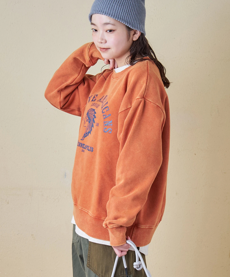 CUBE SUGAR(キューブシュガー) |【秋冬新作】CVC裏毛 裏起毛 スノーウォッシュ ロゴプリント プルオーバー