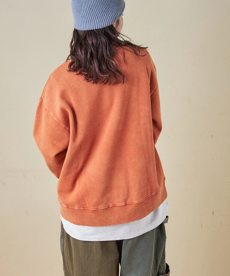 CUBE SUGAR(キューブシュガー) |【秋冬新作】CVC裏毛 裏起毛 スノーウォッシュ ロゴプリント プルオーバー