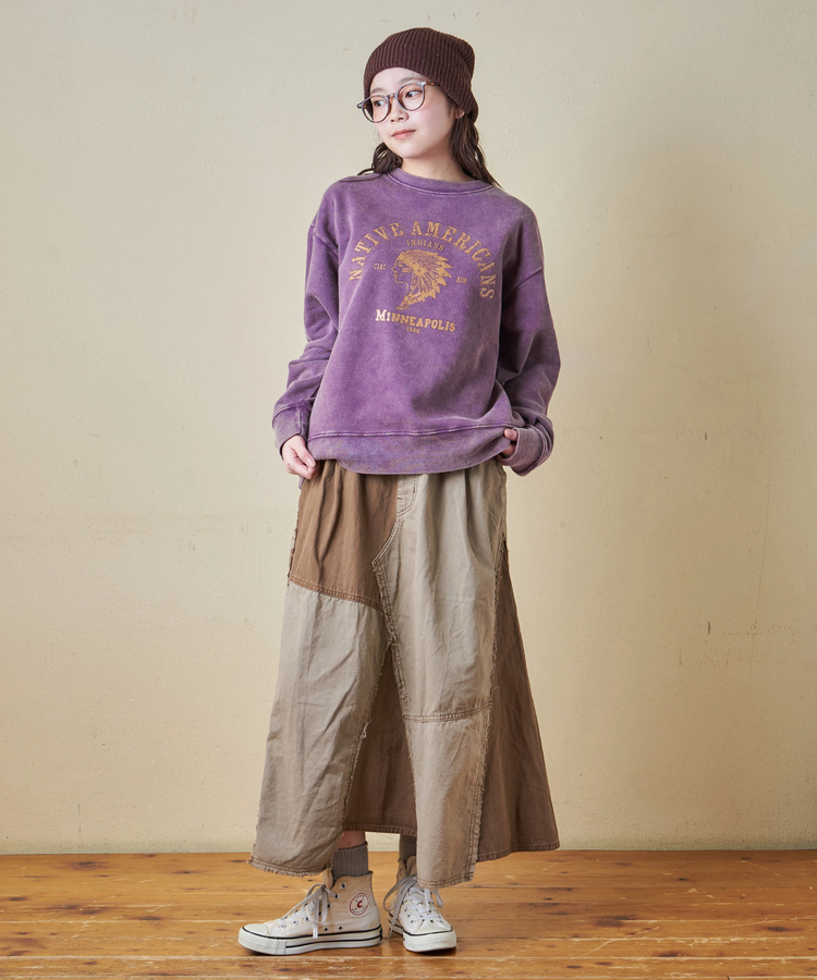 CUBE SUGAR(キューブシュガー) |【秋冬新作】CVC裏毛 裏起毛 スノーウォッシュ ロゴプリント プルオーバー