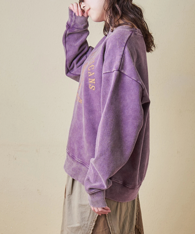 CUBE SUGAR(キューブシュガー) |【秋冬新作】CVC裏毛 裏起毛 スノーウォッシュ ロゴプリント プルオーバー