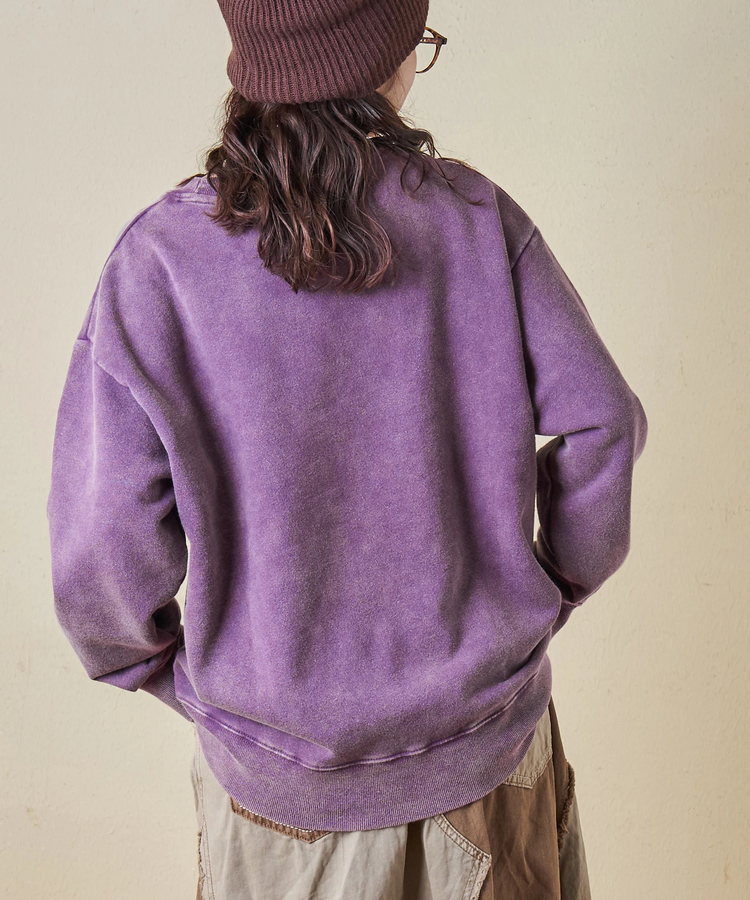 CUBE SUGAR(キューブシュガー) |【秋冬新作】CVC裏毛 裏起毛 スノーウォッシュ ロゴプリント プルオーバー