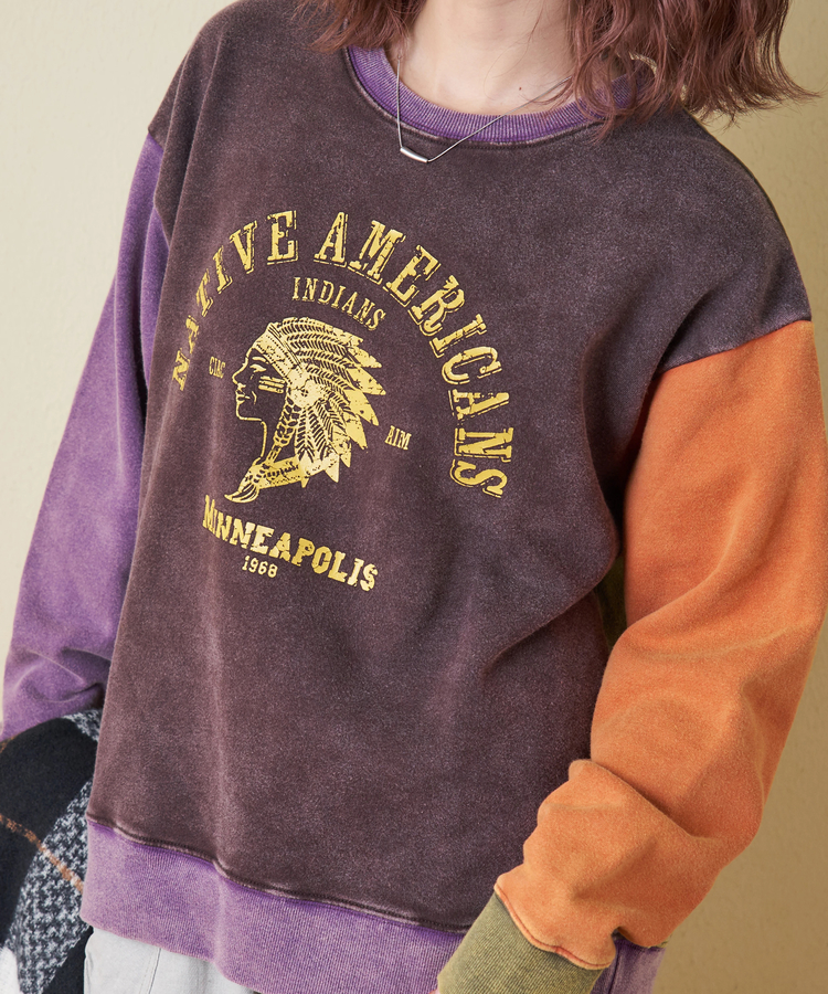 CUBE SUGAR(キューブシュガー) |【秋冬新作】CVC裏毛 裏起毛 スノーウォッシュ ロゴプリント プルオーバー