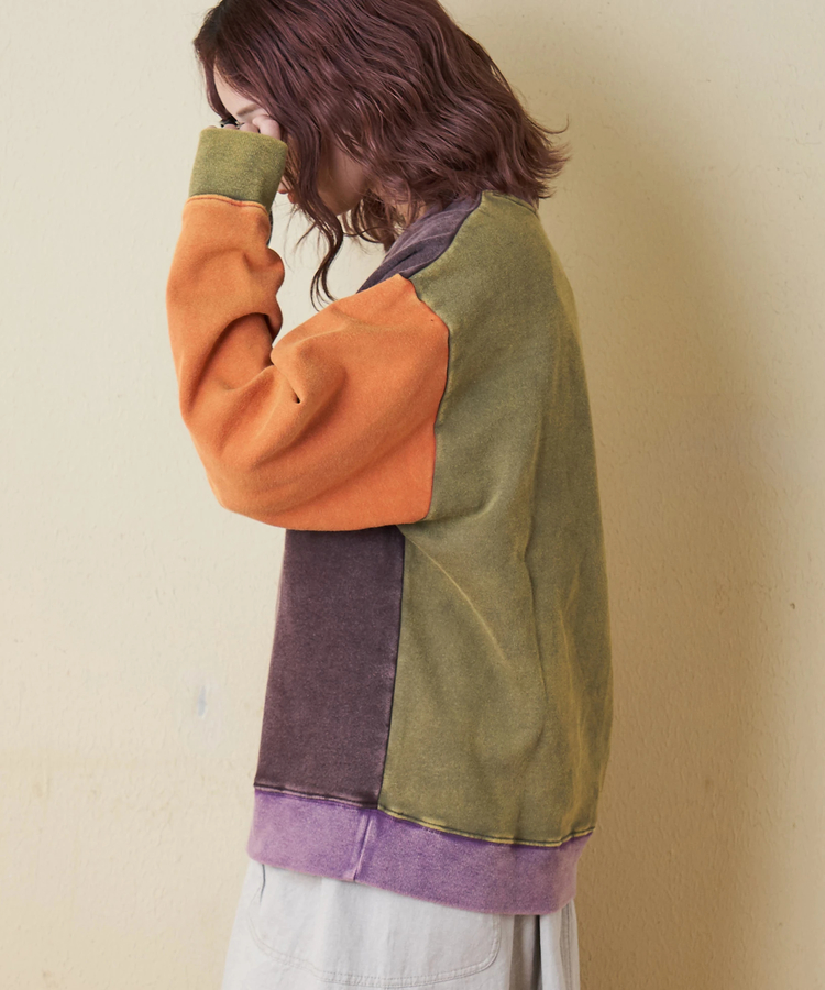 CUBE SUGAR(キューブシュガー) |【秋冬新作】CVC裏毛 裏起毛 スノーウォッシュ ロゴプリント プルオーバー