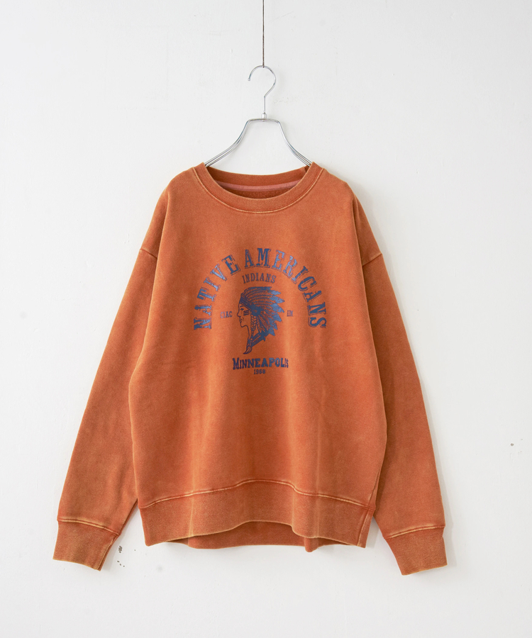 CUBE SUGAR(キューブシュガー) |【秋冬新作】CVC裏毛 裏起毛 スノーウォッシュ ロゴプリント プルオーバー