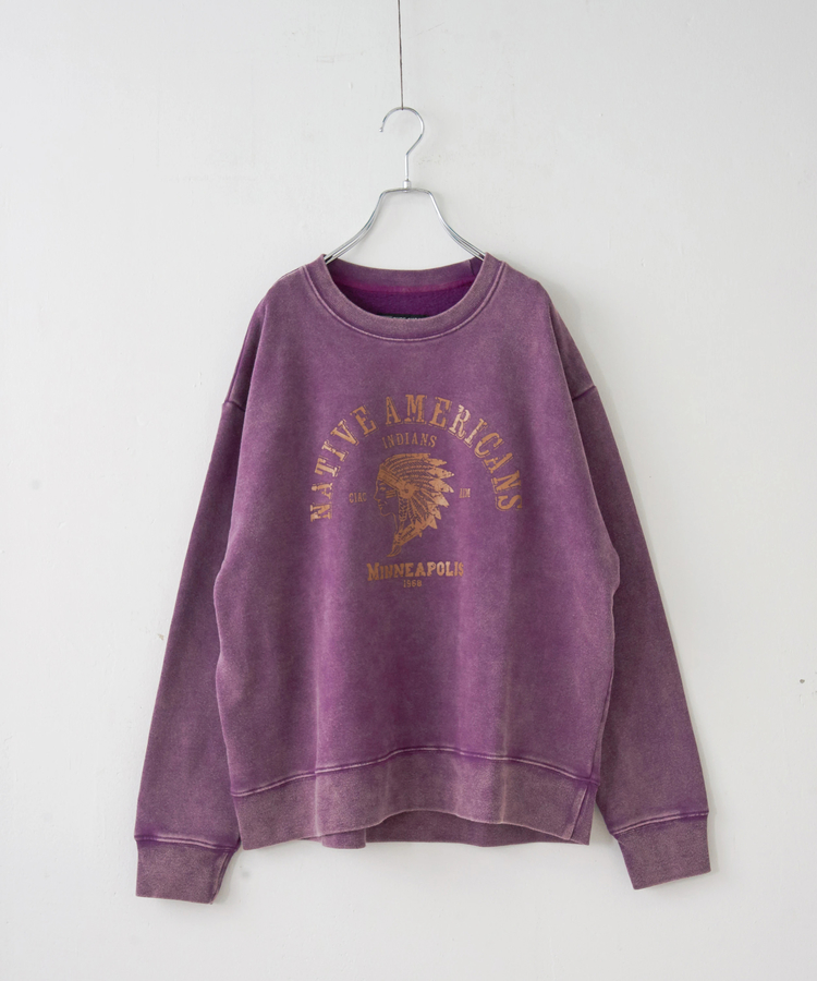 CUBE SUGAR(キューブシュガー) |【秋冬新作】CVC裏毛 裏起毛 スノーウォッシュ ロゴプリント プルオーバー