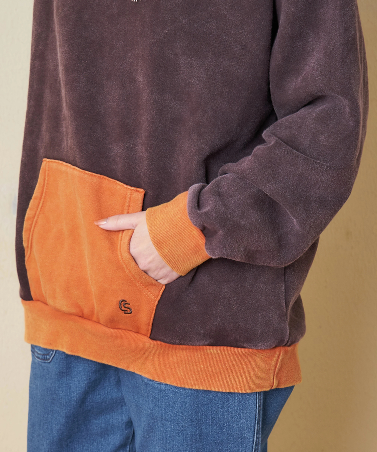 CUBE SUGAR(キューブシュガー) |【秋冬新作】CVC裏毛 裏起毛 スノーウォッシュ 配色 プルオーバー パーカー