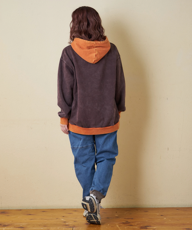 CUBE SUGAR(キューブシュガー) |【秋冬新作】CVC裏毛 裏起毛 スノーウォッシュ 配色 プルオーバー パーカー