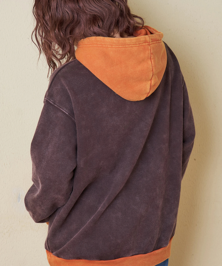 CUBE SUGAR(キューブシュガー) |【秋冬新作】CVC裏毛 裏起毛 スノーウォッシュ 配色 プルオーバー パーカー