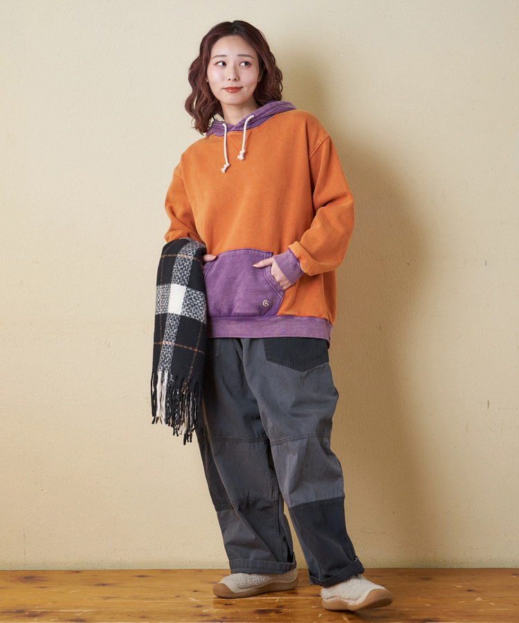 CUBE SUGAR(キューブシュガー) |【秋冬新作】CVC裏毛 裏起毛 スノーウォッシュ 配色 プルオーバー パーカー