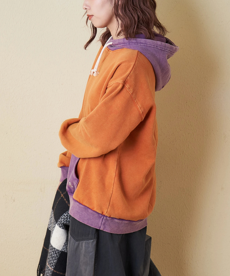 CUBE SUGAR(キューブシュガー) |【秋冬新作】CVC裏毛 裏起毛 スノーウォッシュ 配色 プルオーバー パーカー