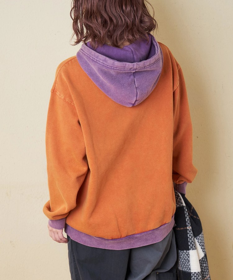 CUBE SUGAR(キューブシュガー) |【秋冬新作】CVC裏毛 裏起毛 スノーウォッシュ 配色 プルオーバー パーカー