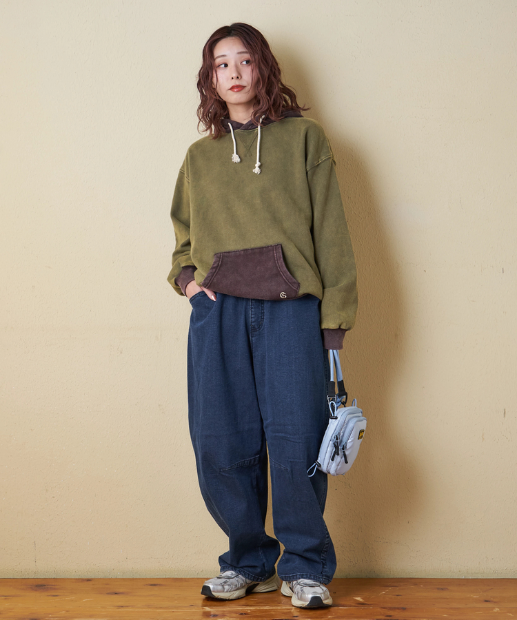 CUBE SUGAR(キューブシュガー) |【秋冬新作】CVC裏毛 裏起毛 スノーウォッシュ 配色 プルオーバー パーカー