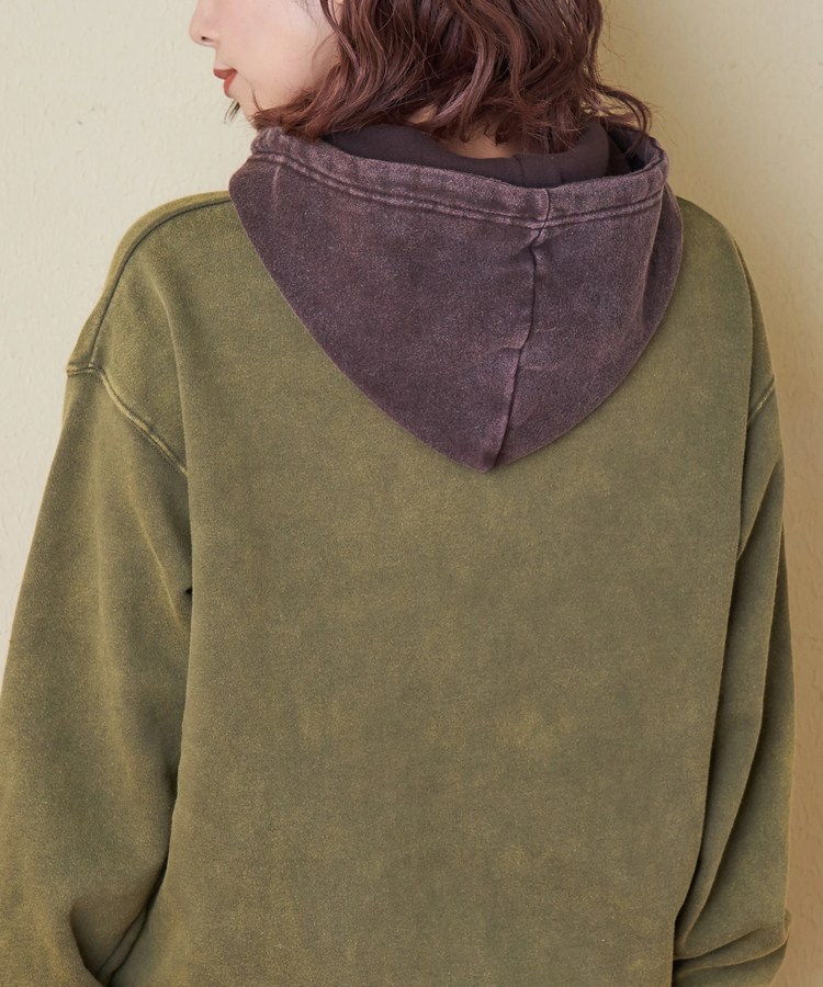 CUBE SUGAR(キューブシュガー) |【秋冬新作】CVC裏毛 裏起毛 スノーウォッシュ 配色 プルオーバー パーカー