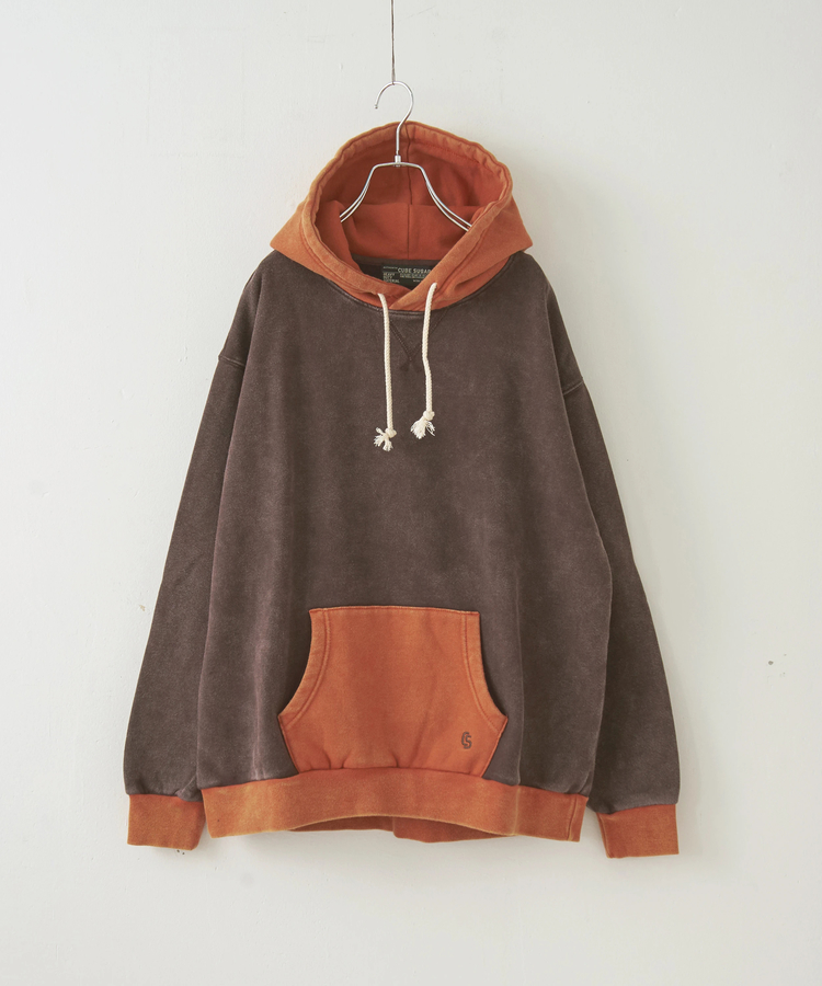 CUBE SUGAR(キューブシュガー) |【秋冬新作】CVC裏毛 裏起毛 スノーウォッシュ 配色 プルオーバー パーカー