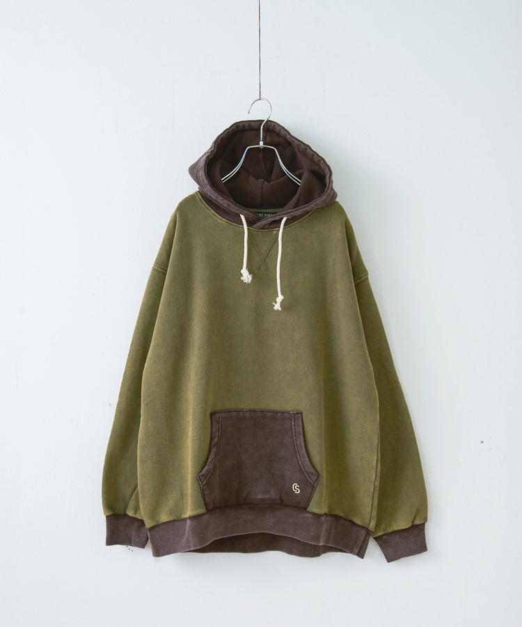 CUBE SUGAR(キューブシュガー) |【秋冬新作】CVC裏毛 裏起毛 スノーウォッシュ 配色 プルオーバー パーカー